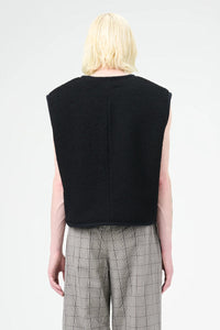 TOP VEST / EVENING BLACK BOUCLE WOOL