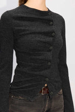 画像をギャラリービューアに読み込む, WAVE CARDIGAN / GREY CASHMERE BLEND