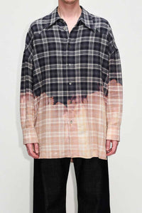 OVERGROWN SHIRT / BLEACHED AWAY BLACK CHECK