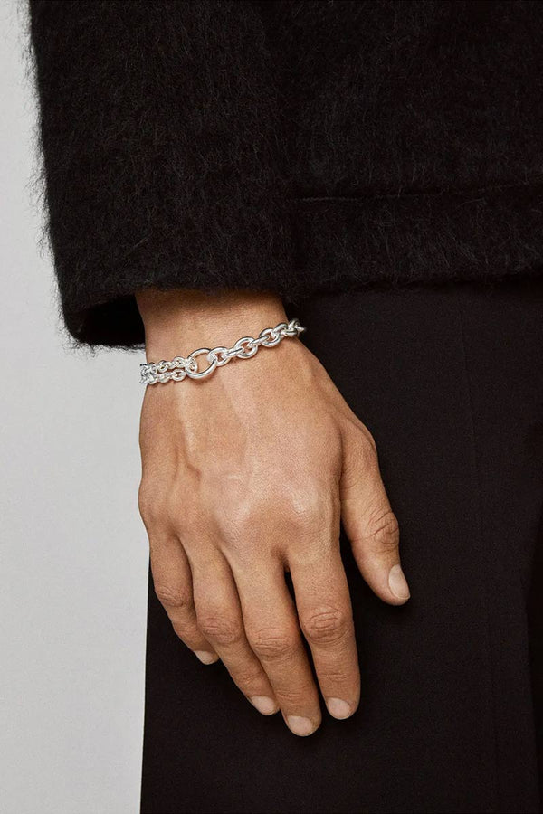 DOUBLE BRACELET THICK / 925 STERLING SILVER [Arrives in May]