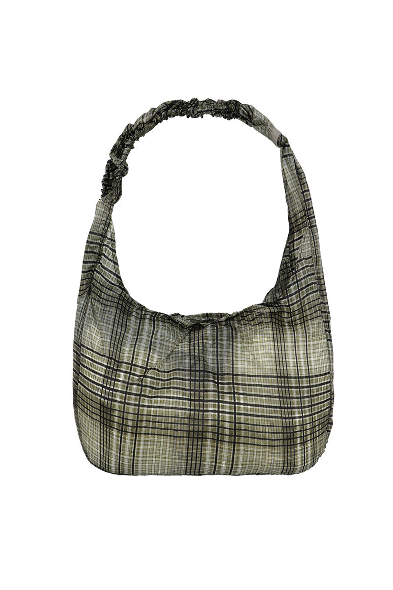 LAKI PACKABLE KNOT BAG / BLACK/GREEN