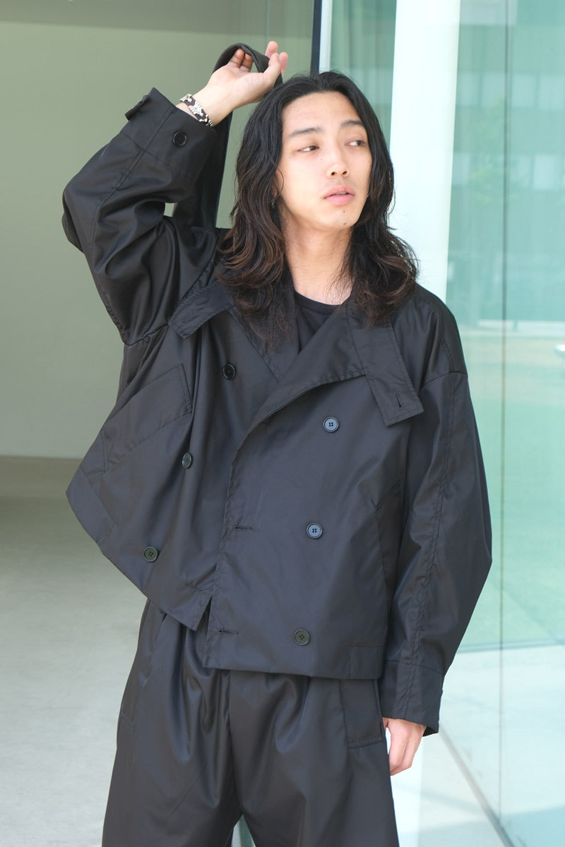 エンフォルド　胸元スリットウールギャバブルゾン ENFOLD(エンフォルド)】 22SS FINE WOOLギャバ スリットショート