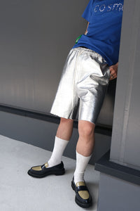 SILVER SWEAT SHORTS / SILVER