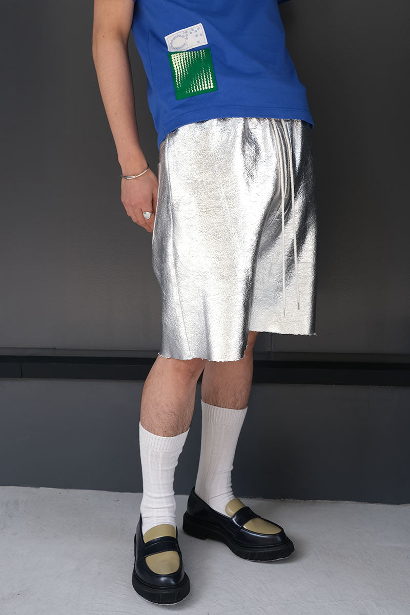 SILVER SWEAT SHORTS / SILVER [20% OFF]