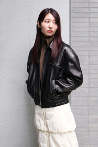 LORA LEATHER JACKET / BLACK