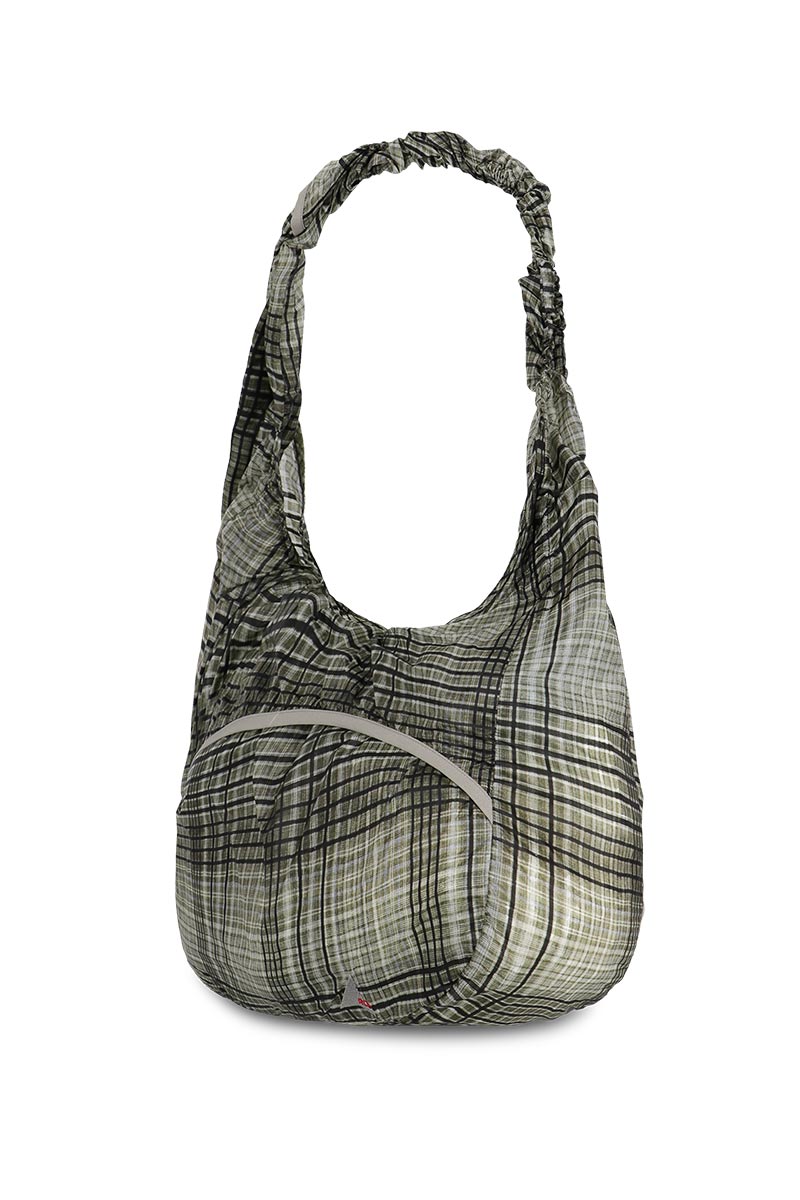 LAKI PACKABLE KNOT BAG / BLACK/GREEN