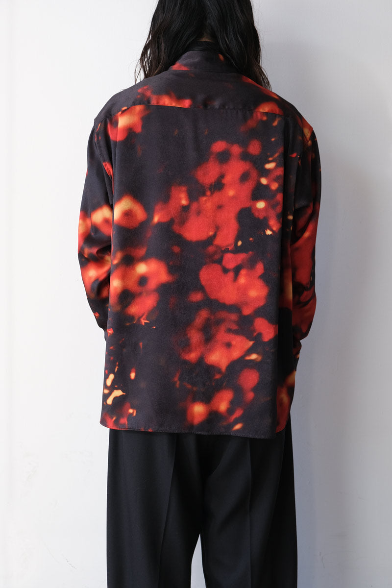 BOKASHI PRINT OVER SHIRT / RED [20%OFF]
