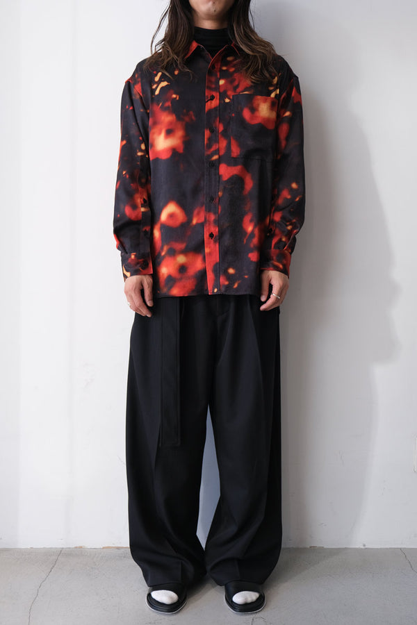 BOKASHI PRINT OVER SHIRT / RED [20%OFF]