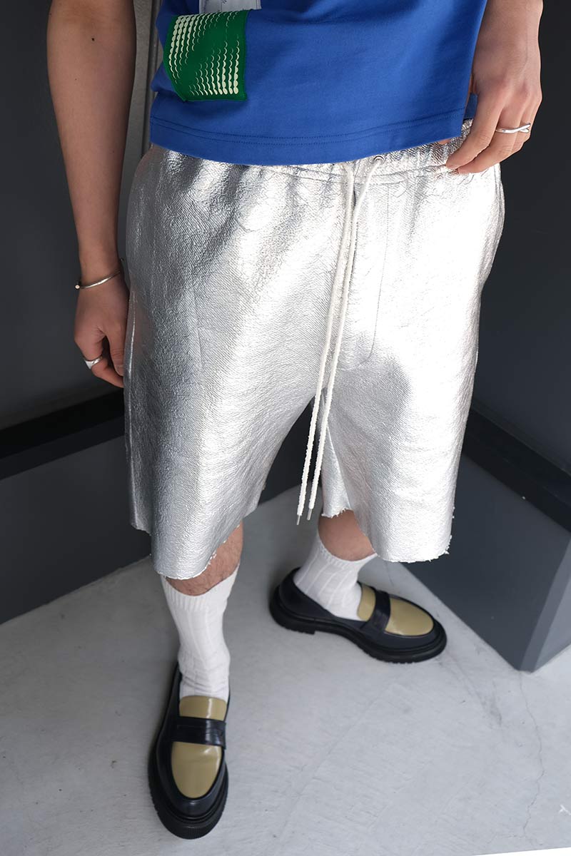 SILVER SWEAT SHORTS / SILVER [20% OFF]