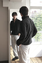 画像をギャラリービューアに読み込む, PINCHED WOOL KNIT POLO / BLACK