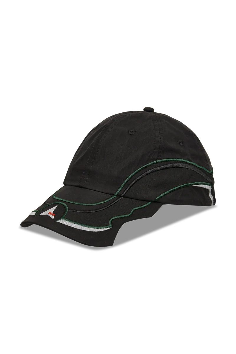 RYLI EMBROIDERED 6-PANEL CAP / WASHED BLACK