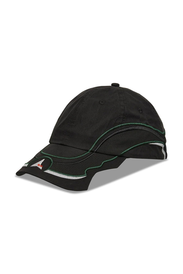 RYLI EMBROIDERED 6-PANEL CAP / WASHED BLACK