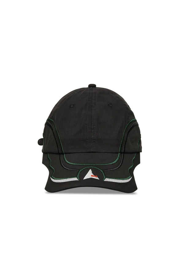 RYLI EMBROIDERED 6-PANEL CAP / WASHED BLACK