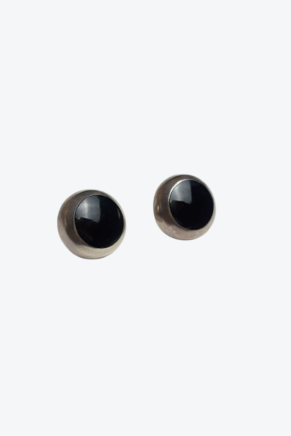 925 SILVER EARRINGS W/ONYX / SILVER