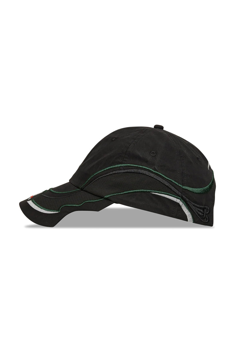 RYLI EMBROIDERED 6-PANEL CAP / WASHED BLACK