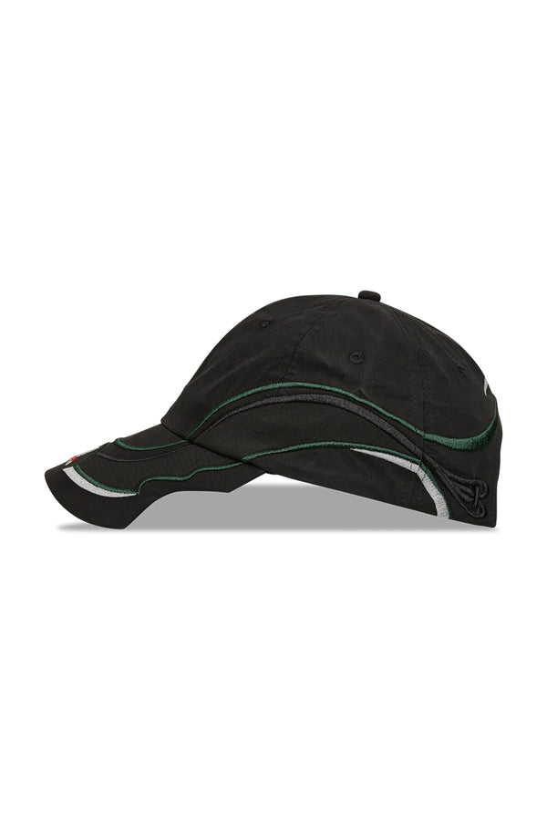 RYLI EMBROIDERED 6-PANEL CAP / WASHED BLACK