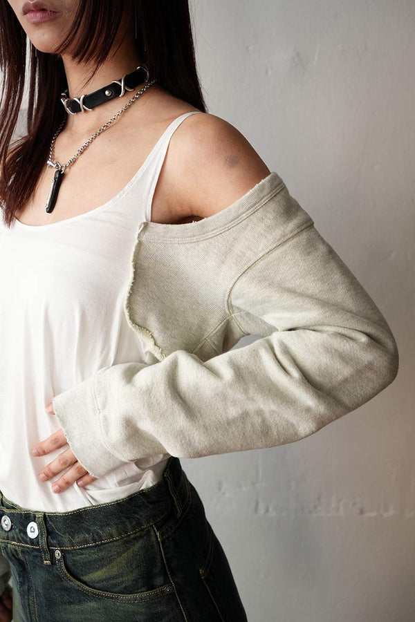 CARDIGAN TANK / YELLOW TINT MELANGE FLEECE [20%OFF]