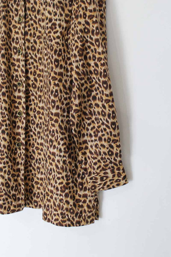 DIANE GILMAN | 90'S L/S LEOPARD SILK SHIRT [USED]