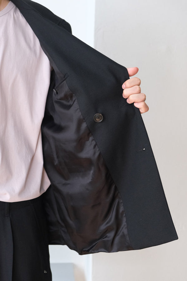 UNCONSTRUCTED DB BLAZER / BLACK PANAMA WOOL