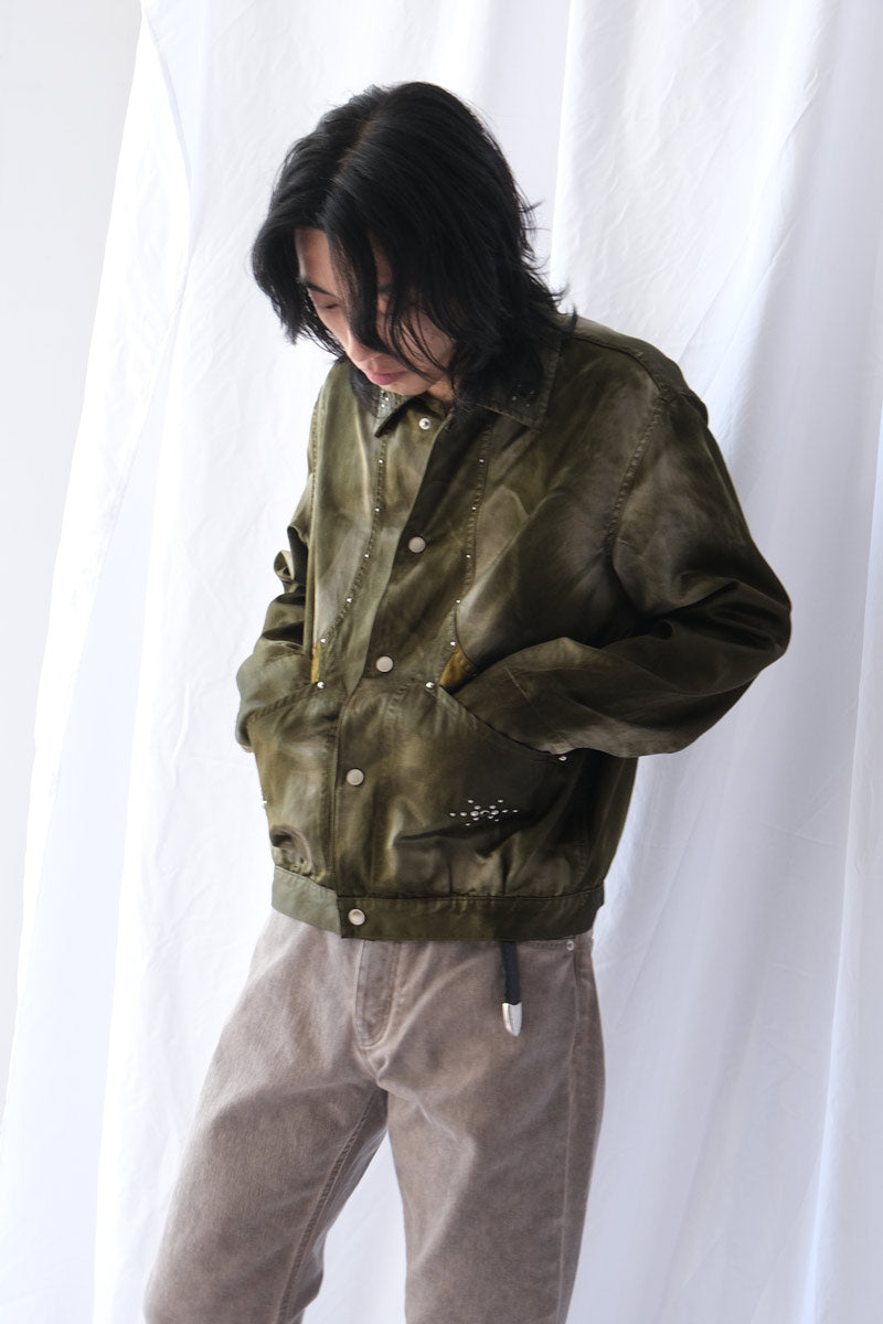 RUSTY SATIN SPORTS JACKET .15 / OLIVE