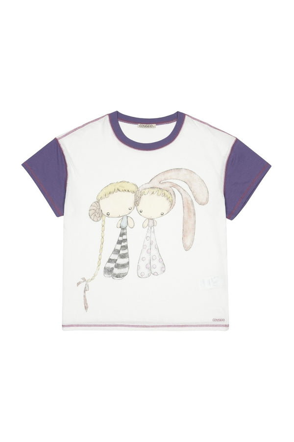 COLOR BLOCK GRAPHIC T-SHIRT / WHITE
