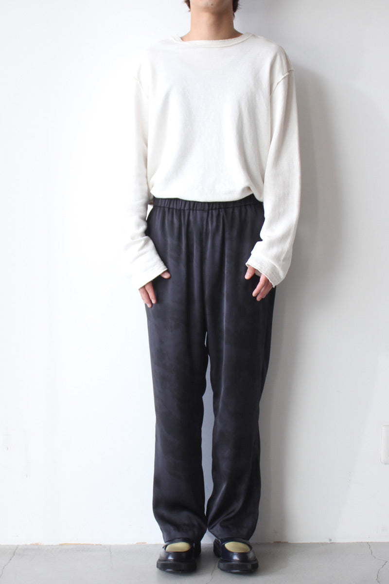 VINTAGE SATIN HALF TONE EASY PANTS / BLACK [40%OFF]