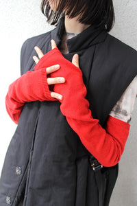 EXTRA FINE MERINO WOOL LONG ARM WARMERS / RED