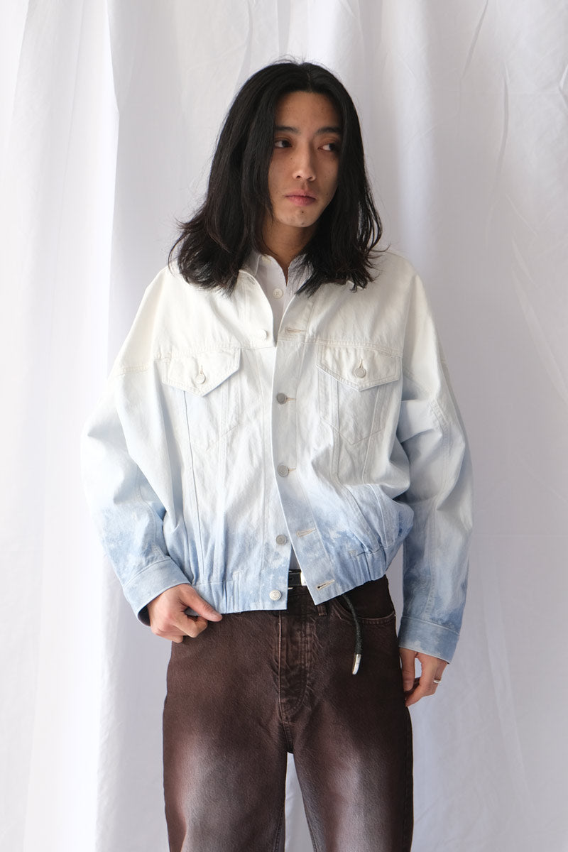 SHIBORI-BASSEN DENIM JACKET / BLEACH