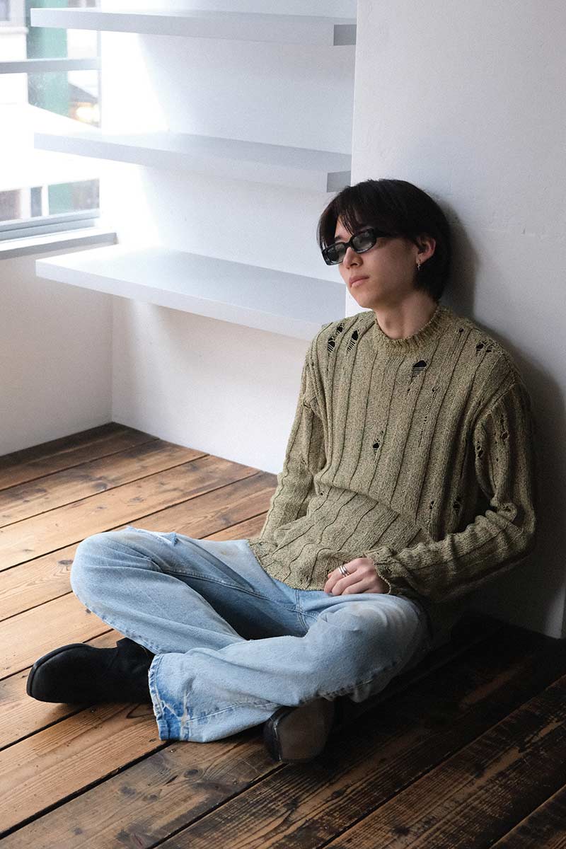 UNDERGROUND SWEATER / GREEN MELANGE [50%OFF]