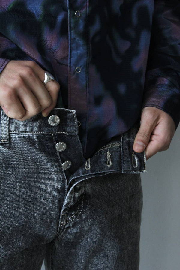 STRAIGHT CUT JEANS / MARBLE WASH [70%OFF]