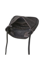 Load image into Gallery viewer, WASHED LEATHER MESH POCHETTE / BLACK 