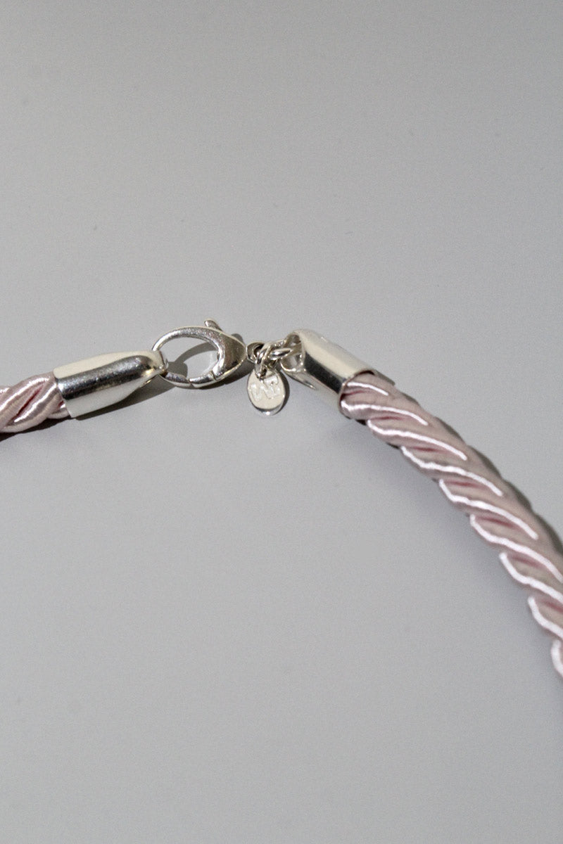 GLASS BEAD NECKLACE / PINK CORD [30% OFF]