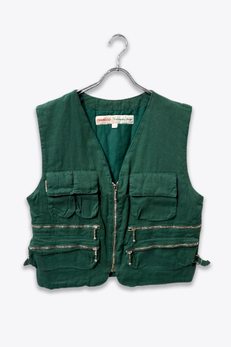CHIRICO | MADE IN TURKEY 90'S PADDING SAFARI VEST [USED]