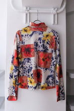 Load image into Gallery viewer, OTHER BRAND | 90&#39;S L/S TIE DYE FLOWERS PATTERN SHIRT / WHITE-NAVY-RED [USED]