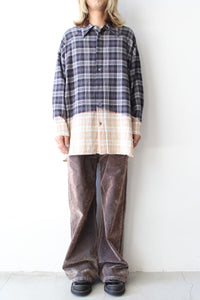 OVERGROWN SHIRT / BLEACHED AWAY BLACK CHECK