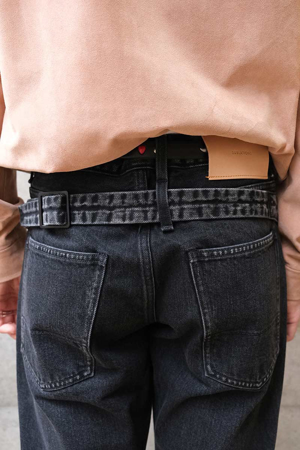 SLIM FLARE DENIM PANTS -Sharon- .06 / WASH BLACK