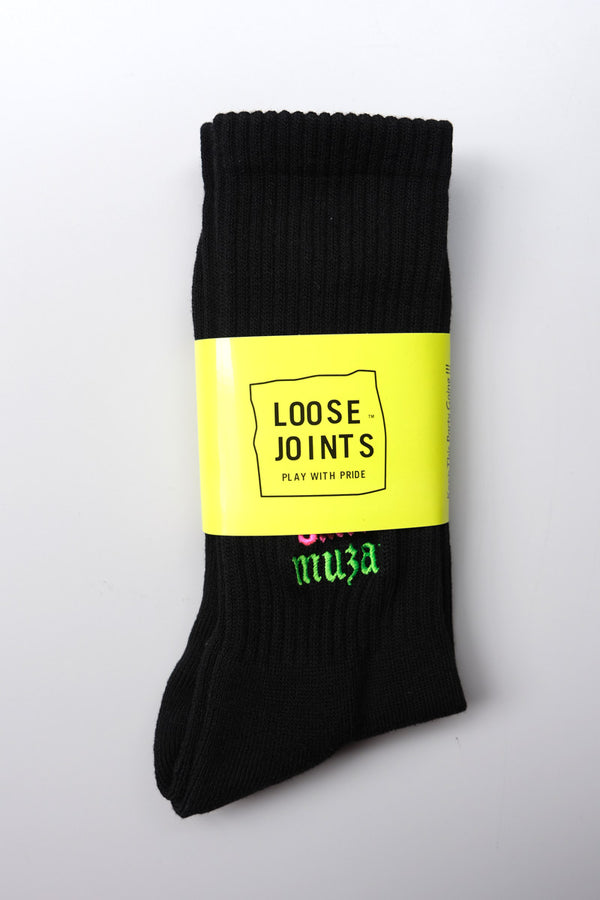 TOMOO GOKITA -'DANCE MUZAK' RIB SOCKS / BLACK [20%OFF]
