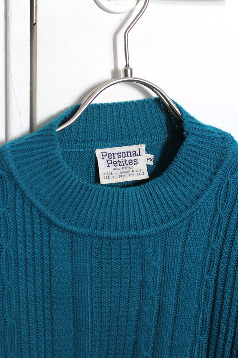 PERSONAL PETITES | 80'S ACRYLIC CABLE SWEATER [USED]