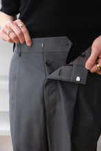 Load image into Gallery viewer, WIDE LEG TROUSER COTTON GABADINE / PETROL GREEN