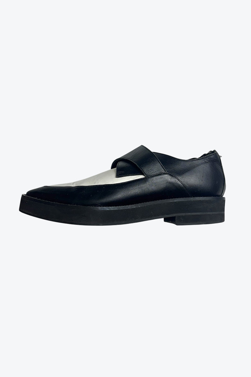 HELMUT LANG | HEEL ZIP MONK STRAP LEATHER SHOES [USED]