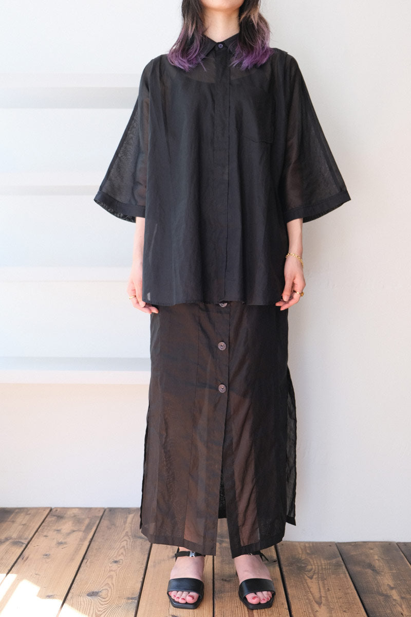TRUNK SHIRT / BLACK ORGANZA [40%OFF]