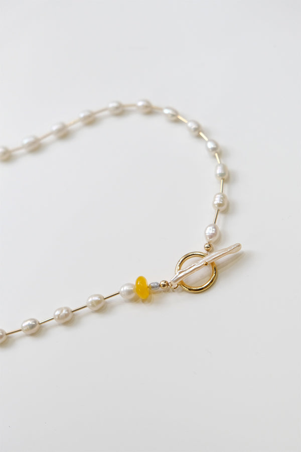 BONAR CHOKER WHITE / GOLD FILLED