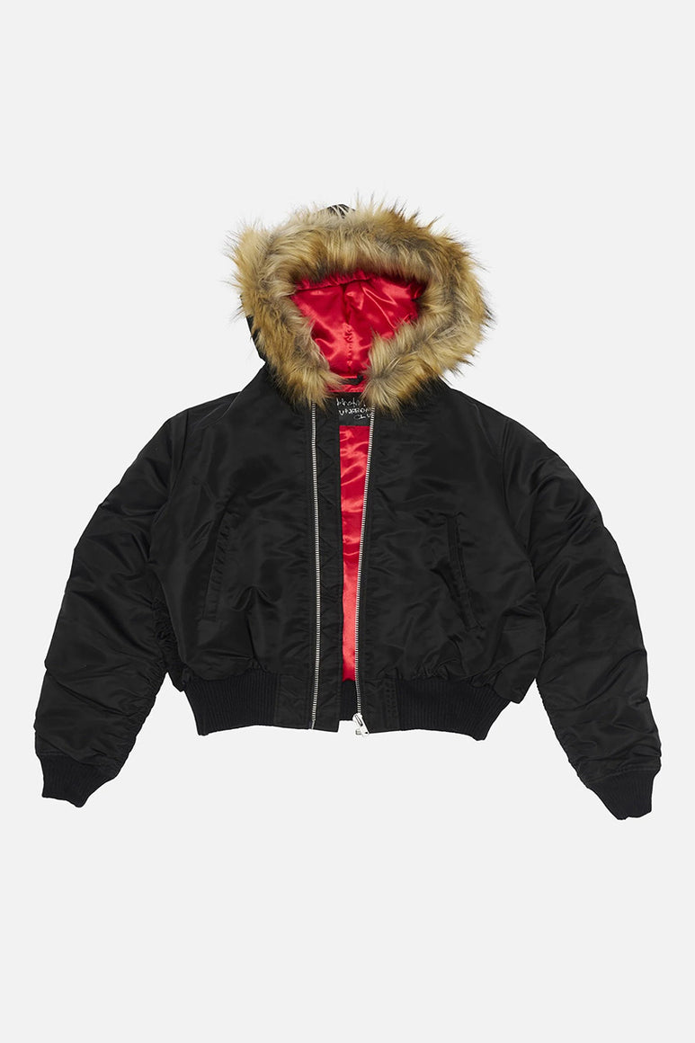 HOODED BOMBER / BLACK