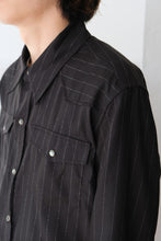 Load image into Gallery viewer, FRONTIER SHIRT / BLACK CHALK STRIPE