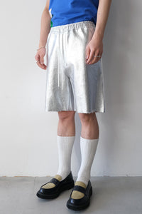 SILVER SWEAT SHORTS / SILVER