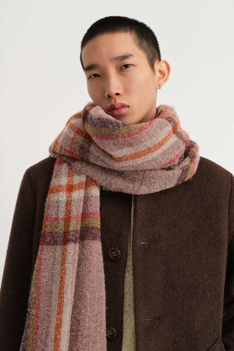 BLANKET SCARF / FINE WOOL CHECK