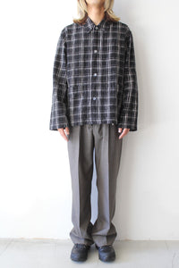 BORROWED CHINO / GREY ATOM CHECK WOOL