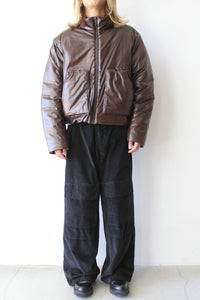 BOX JACKET / SHINY BROWN NYLON