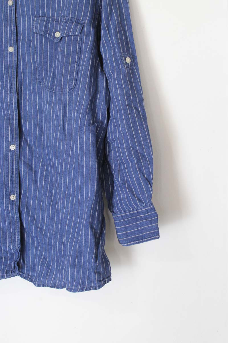 LAUREN RALPH LAUREN | L/S STRIPE LINEN SHIRT [USED]