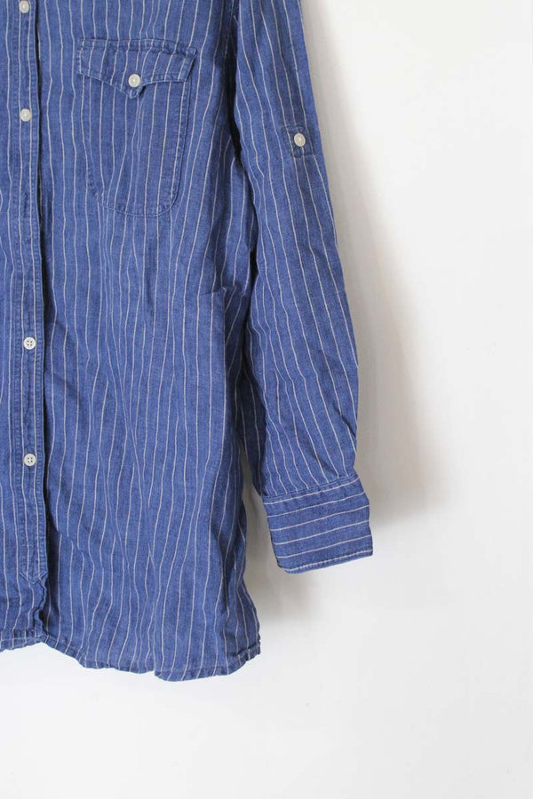 LAUREN RALPH LAUREN | L/S STRIPE LINEN SHIRT [USED]